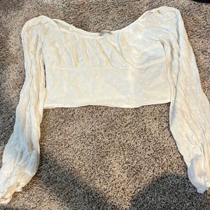White cropped Hollister long sleeve